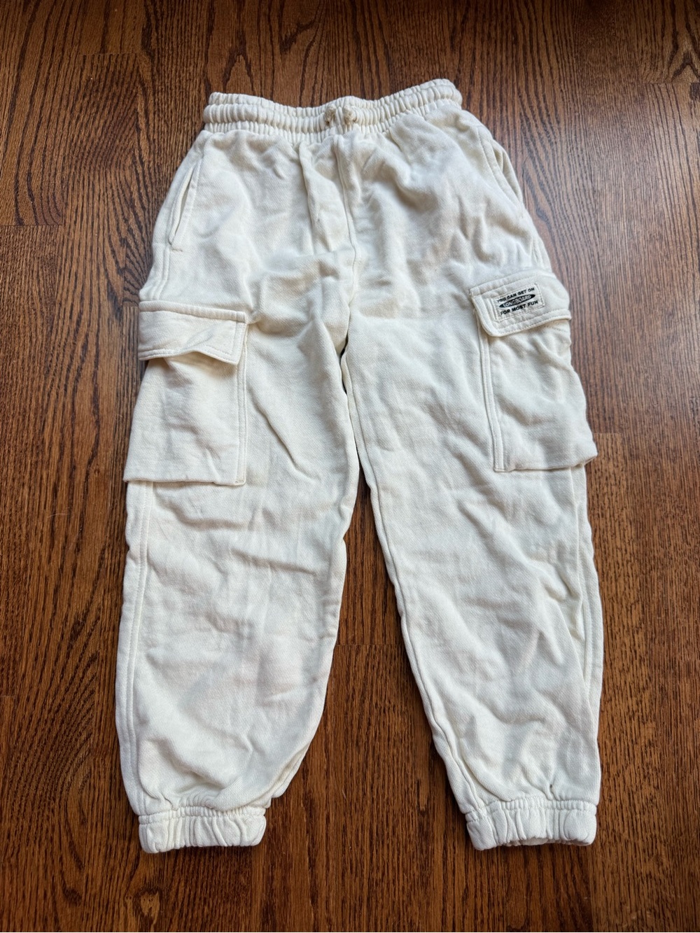 Zara Cream Cargo Sweatpants Joggers Sz 6